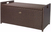 View Barton Outdoor Storage Bench Rattan Style Deck Box Wicker Patio Furniture Water Resistance w/Seat Cushion, 60-Gallon, Brown image 4