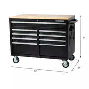 View 46-Inch W x 24-Inch D 9-Drawer Deep Tool Chest Mobile Workbench, Gloss Black image 6