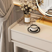 View Makeup Vanity Desk with Drawers with Cushioned Stool Modern Vanity Desk Bedroom Vanity Set with Detachable Mirror and Makeup Box for Bedroom Girls Women image 2