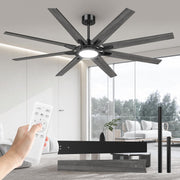 View Airwit 183cm Deckenventilator mit Beleuchtung Extra Groß, Verbundholz Outdoor Leise Deckenventilator mit Licht und Fernbedienung, Lampe mit Ventilator image 1