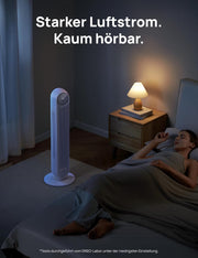 View Dreo Smart 20dB Leiser Turmventilator, 10 m Wurfweite 4 Geschwindigstufen 4 Modi 8 Std. Timer 90° oszillierende Ventilator mit Kühlung WLAN & image 4