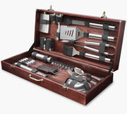 View Outdoor Grill Accessories for Barbeque - Outdoor Grill Accessories for Barbeque - Premium Grill Tool Sets - Dark Wood Case Grilling Set - Griddle Accessories Kit - BBQ Gear image 1