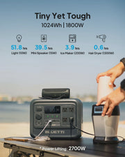 View BLUETTI Elite 100 V2 Portable Solar Generator, 1024Wh LFP Battery, 1800W AC Output, Compact Backup Power for Camping and Home image 2