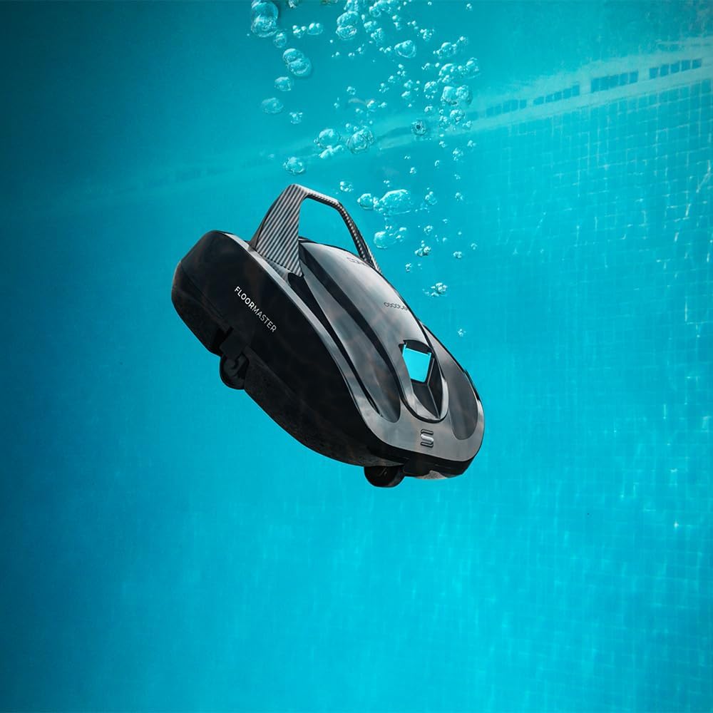 Cecotec Robot Limpiafondos Piscina sin Cable Conga Pooldroid 2000 FloorMaster. Autonomía 100mins, Piscina sin Pendientes, hasta 80m2, Profundidad