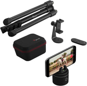 View Equestrian silver base set, automatic facial recognition, body recognition, horse mobile tracker, AI-driven 360-degree rotation function, remote control video recording device without manual operation, suitcase and tripod image 4