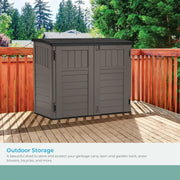 View 34 Cu. Ft. Horizontal Shed for Outdoor Storage w/Locking System, Stoney/Black image 4