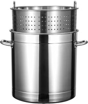 View Outdoor Cooking Crawfish Seafood Boil Pot - Stainless Steel Stock Pot with Strainer Basket for Lobster Crab Boil and Shrimp Boil,17.8in/100 quart/25 Gallon image 1