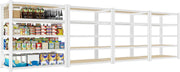 View 28-inch wide x 12-inch deep x 59-inch high closet storage rack - 5 layers of white metal connected shelves, adjustable heavy-duty garage shelves, practical shelf-style storage rack for kitchen storage, 4-piece set image 1