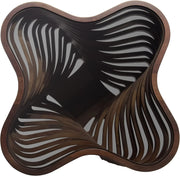 View Design a modern coffee table - natural walnut veneer, tempered glass tabletop, layered wave shape, rustic wood, modern living room table, luxurious home and office decoration, central table in the living room. image 2