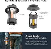 View Desk Lamp (Dark Gray) - A beautiful portable outdoor lamp, featuring 4 different lighting heads, equipped with a 6700 mAh rechargeable battery, with a brightness of up to 660 lumens, and featuring waterproof functionality. Suitable for Halloween deco image 2