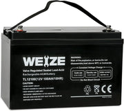 View Deep Cycle AGM 12 Volt 100Ah Battery, Maintenance-Free, 3% Self-Discharge Rate, 1150A Max Discharge Current, Perfect for RV, Solar, Trolling Motor, Wind, Marine, Camping and Off-Grid System image 1