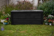 View 150 Gallon Resin Outdoor Storage Box, Large Deck Container for Patio, Garden and Yard, Dark Gray image 4