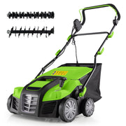 View 2-in-1 Electric Scarifier and Lawn Dethatcher, 16-Inch 15A Corded Dethatcher with 14.5-Gallon Collection Bag image 4