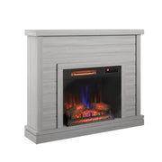View 52" Shiplap Wall Fireplace Mantel, Modern Electric Fireplace with 3D Flame Effect Insert for Home Decor image 2