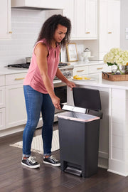 View 13 Gallon Step-On Trash Can for Home and Kitchen, Hands-Free Garbage Bin image 4