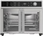 View Crisp 'N Bake Air Fryer Toaster Oven Combo, 12 in 1 Countertop Convection Oven Cooks Food Fast, Fits a Whole Pizza or 6 Toast Slices, French Doors with Stainless Steel Finish image 1