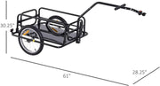 View Foldable Bike Cargo Trailer, 80lbs Capacity, 16′′ Wheels, Black, with Hitch image 3