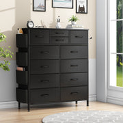 View 12 Drawer Fabric Dresser, Tall Bedroom Chest of Drawers with Storage image 1