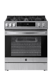 View Kenmore 22-76853 5.6 cu. ft. Front-Control 5 Burner True Convection Gas Range with Oven, Large Window, Three Oven Racks, Dishwasher Safe Cast Iron... image 1