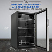 View Ivation 101-Bottle Wine Cellar, Freestanding Mini Fridge - Stainless Steel image 6