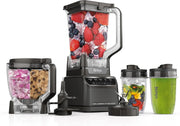 View Blender, Mega Kitchen System, 1500W, 4 Functions for Smoothies, Processing, Dough, Drinks & More, with 72 Blender Pitcher, 64 Processor Bowl, 2 Nutri Cups Lids, Black, BL770 image 2