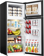 View EUHOMY 3.2 Cu.Ft Mini Fridge with Freezer -- 2-Door Compact Refrigerator for Bedroom, Dorm, Office or Apartment, Silver image 4