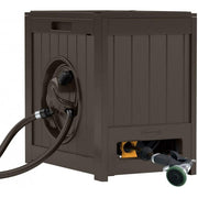 View 125-Foot Auto-Rewind Water-Powered Garden Hose Reel, Java, 2-Pack image 3