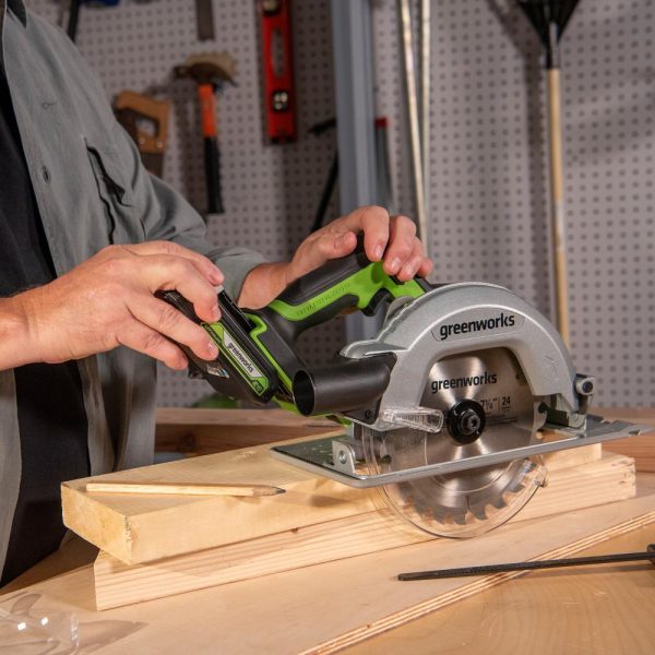 24V Brushless 7-1/4" Cordless Circular Saw – Variable Speed, Bare Tool