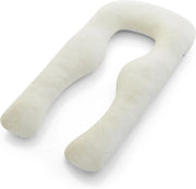 View Body Pillow | Elegant U-shaped Pregnancy Pillow - Organic Bamboo Fiber Cotton - Crushed Cooling Gel Filling - Ergonomic Design - Dual-Sided Use - Washable image 3