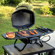 View Burner Propane Gas BBQ Grill with Side Burner & Porcelain-Enameled Cast Iron Grates, 42,000 BTU Output Stainless Steel Grill for Outdoor Cooking Kitchen and Patio Backyard Barbecue-Captiva image 2