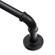 View 1 Inch Industrial Curtain Rods for Windows, Blackout Wrap-Around Rods, Rustic Matte Black image 4