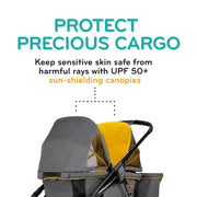 View 2-in-1 All-Terrain Baby Stroller Wagon with Canopy and Storage - Gray image 6
