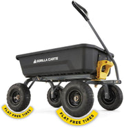 View 7-Cubic-Foot Poly Dump Garden Cart with No-Flat Tires, 1,200-Lb. Capacity, Black image 2