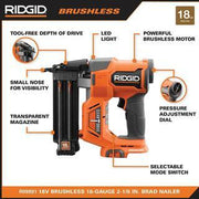 View 18V Brushless Cordless Nailer Combo Kit with Brad and Finish Nailers, Battery and Charger image 3
