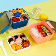 View Lunch Bento Box Work Compartment Cute Ladies Microwave Portable Container Cutlery Picnic Set(E) image 4