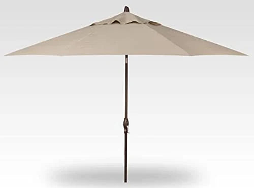 Luxurious automatic tilting octagonal market umbrella, 9 feet long - outdoor terrace, veranda, pool, backyard standalone umbrella - ultra-high strength, equipped with bronze frame and Obrazia 2 fabric (khaki color)