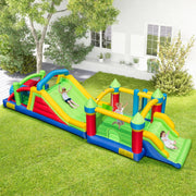 View Inflatable Obstacle Course Bounce House, Kids Huge Sectional Bouncy Castle with Dual Slides, Tunnels, Bounce Area, Climbing, Obstacles, Playhouse for Kids Indoor Outdoor Birthday Party Gift image 3