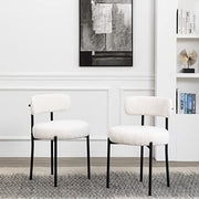 View DYHOME White Dining Chairs Set of 4, Mid-Century Modern Dining Chairs, Kitchen Dining Room Chairs image 2