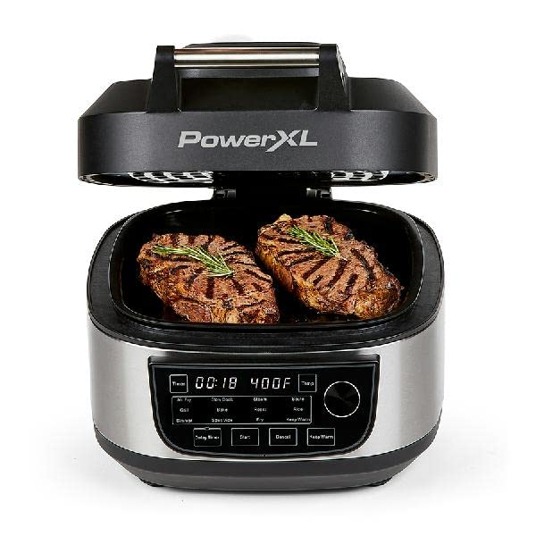 6-Qt 12-in-1 Grill and Air Fryer Combo, 1550W, Stainless Steel