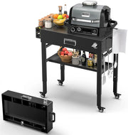 View Outdoor Grill Table Cart 57"x24"x35", Outdoor Kitchen Island with Storage & Large Tabletop for Blackstone Griddle, Ooni Pizza Oven, Ninja Woodfire Grill, BBQ Station, Dining Cart, Rolling BBQ Table image 4