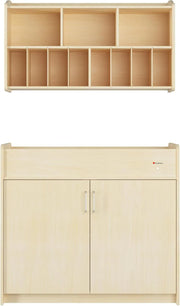 View Foundations Wall- Mounted Diaper Organizer for Daycares, 3 Large & 8 Small Storage Compartments, Wood Construction, Maximum Durability image 3