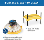 View A 24-position automatic egg incubator with constant temperature control function, suitable for hatching 24 eggs, duck eggs or other egg types. It offers the best flexibility and can be used with eggs of different sizes. image 3