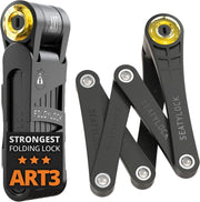 View Jiu-style folding bicycle lock set - Patent technology, consisting of two sets of perfectly matching bicycle locks, each set equipped with 6 identical keys - 18/18 level heavy-duty anti-theft security protection device, with key and shell fixation de image 1