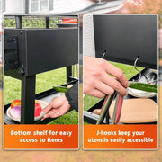 View Foldable barbecue table cart, black stone portable frying pan, Weber, Onni pizza oven - Portable outdoor barbecue preparation table, equipped with a bag, very suitable for camping and tailgate events. image 4