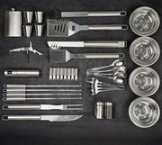 View Outdoor Grill Accessories for Barbeque - Outdoor Grill Accessories for Barbeque - Premium Grill Tool Sets - Dark Wood Case Grilling Set - Griddle Accessories Kit - BBQ Gear image 3