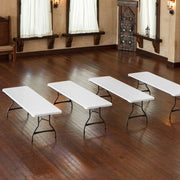 View 4-Pack Commercial 8-Ft. Folding Tables, Stacking, White image 4