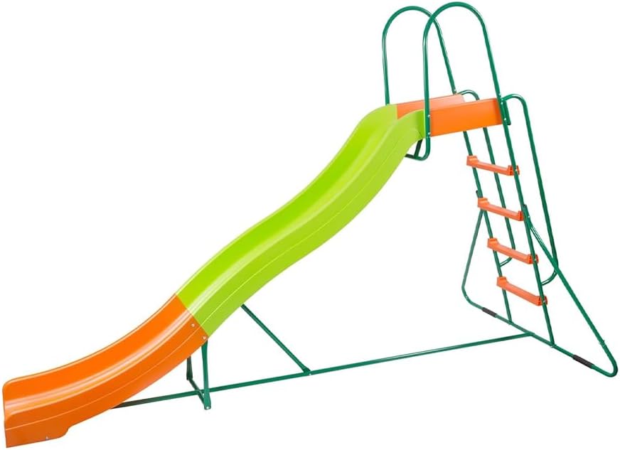 10-Foot Outdoor Playground Slide for Kids, Freestanding Plastic Backyard Slide, Large Swing Set Slide, Outdoor Play Equipment for Ages 4-8