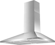 View 30 Inch Wall Mount Stainless Steel Range Hood, Modern Kitchen Exhaust Vent Hood with LED Light image 2