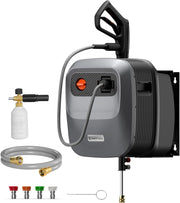 View Pressure Washer G20 Pro, 2500 PSI 2.2 GPM, 180° Wall Mounted Power Washer, Auto-retract with 65FT Hose Reel, 5 Nozzles for Floor/Cars/Fences/Patios, Dark Silver image 1