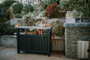 View Outdoor Rolling Table Cart for Food Prep, Storage, Bar & Grill, Dark Brown image 4